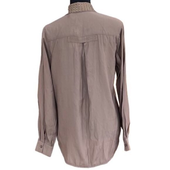 New with tags Sans Souci button front shirt with collar embellishment size S - Picture 3 of 6